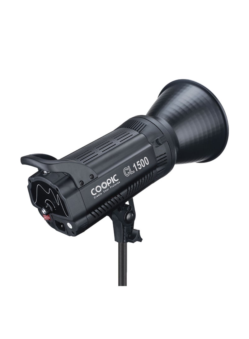 كوبيك إضاءة استوديو بقوة 18000 لومن ودرجة حرارة لون 5600 كلفن مع مؤشر تجسيد لوني 96+، ومؤشر اتساق الإضاءة التلفزيونية، وسطوع قابل للتعديل، وهيكل من سبائك الألومنيوم، وإضاءة فيديو LED للتصوير الفوتوغرافي والفيديو وتصوير المنتجات (CL1500). - Image 1